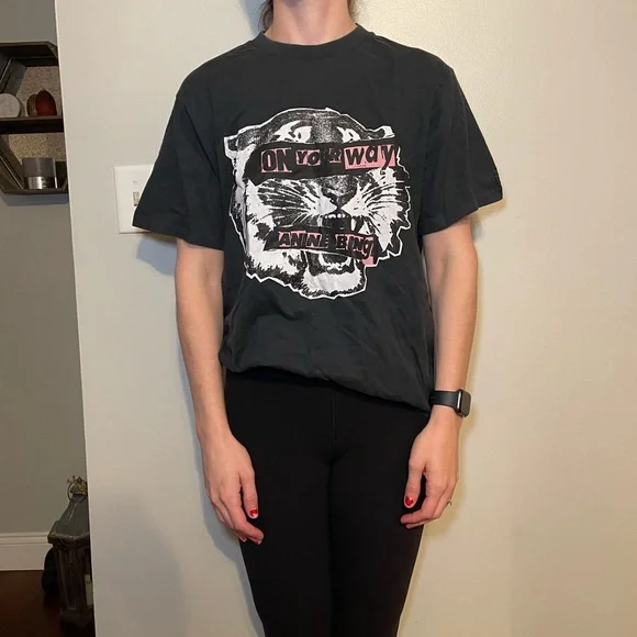 Anine Bing Black Graphic Short Sleeve Tee - Picture 5 of 6